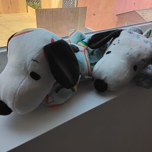 Plush Dog Toy Set - Black and White